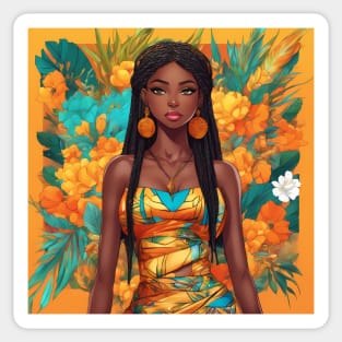 Beautiful African Black Woman Sticker